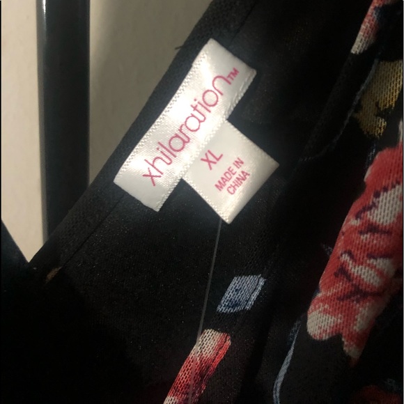 Xhilaration black romper with floral print - Picture 2 of 5